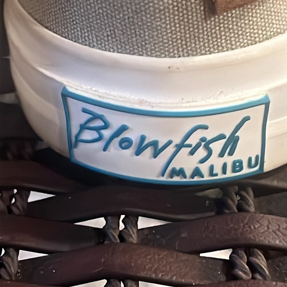 Blowfish Malibu Women's Shoes Sz 7 Gray With Fray Canvas Sneakers Slip On - Picture 5 of 12